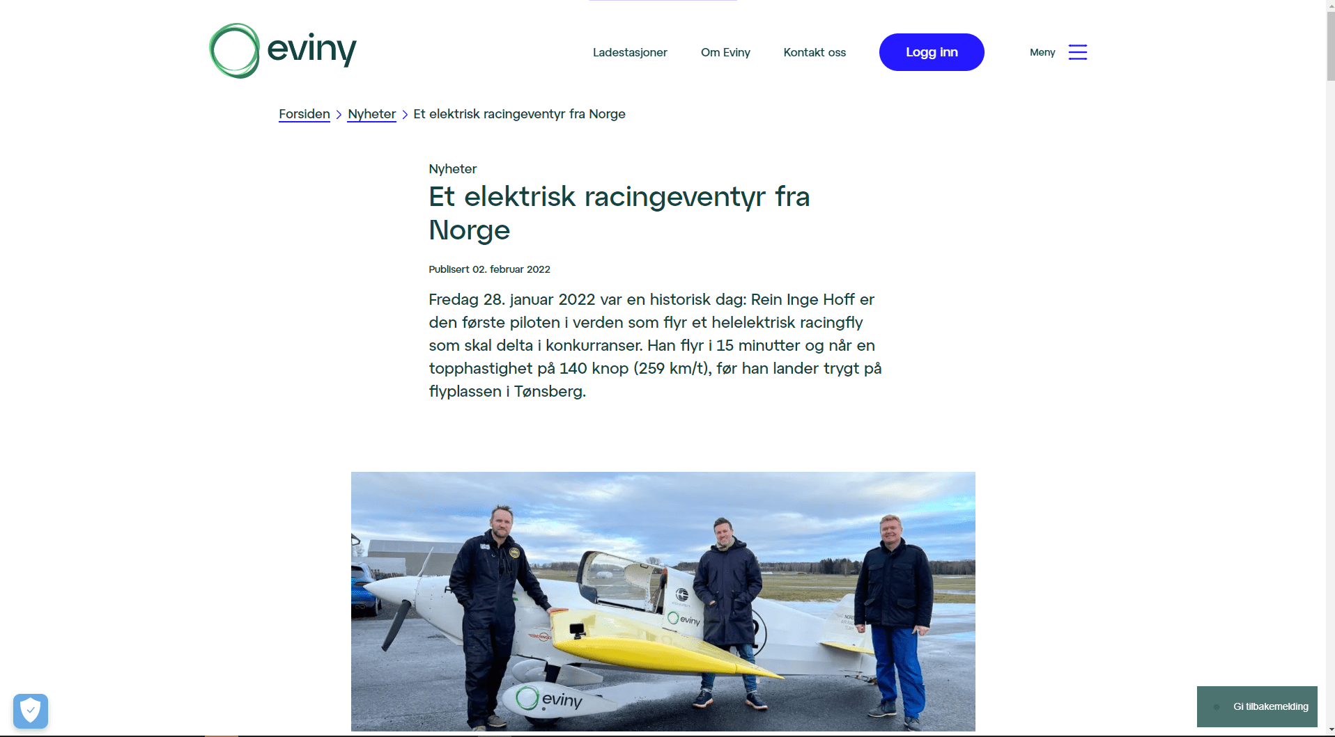 Nordic Air Racing Team article from Air Race E